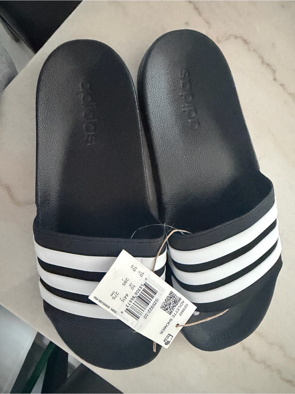 Adidas Black/White Adilette Slide Sandals